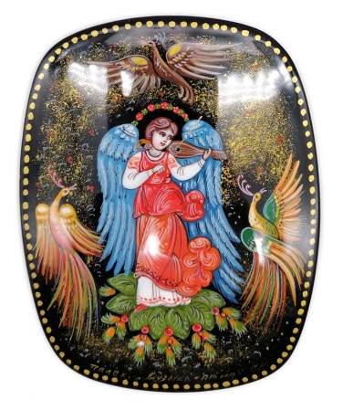 Шкатулка Палех "Музыка птиц" 10х8 см. арт. 4722874 