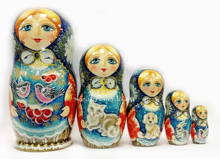 Матрешка "Авторская"  5 мест 18см арт. 282411