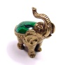 Фигурка из латуни Слон с кабошоном (малахит) арт. 1558-М