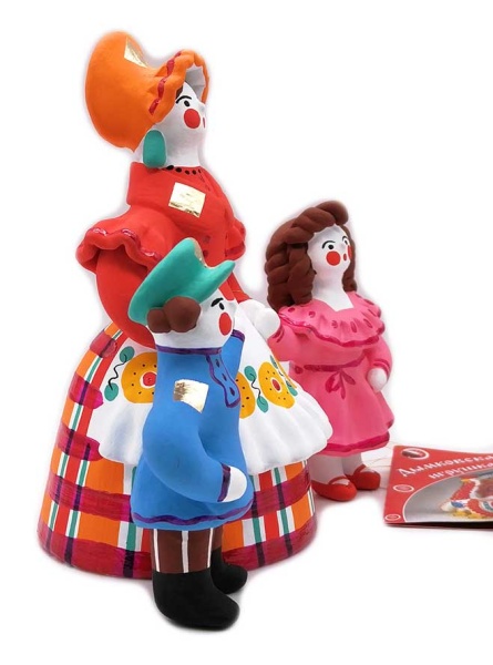 Дымковская игрушка Няня с детьми 14 см.арт. 831533