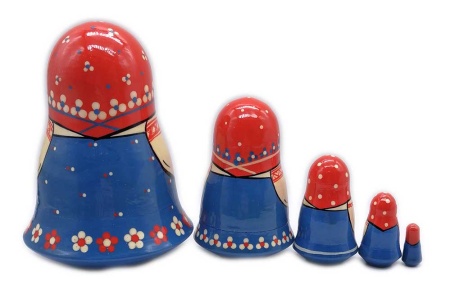 Матрешка Сергиево-посадская  5 мест 14 см. арт. 621298