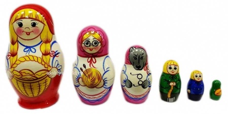 Матрешка сказка красная шапочка 6 мест 11см арт. 59651