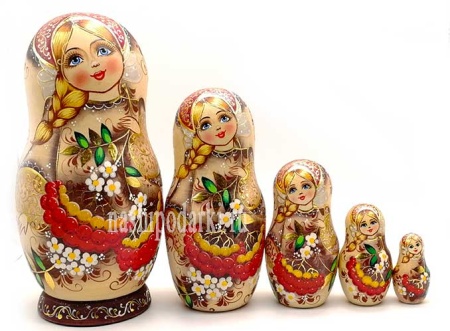 Матрешка "Рябинка" 5 мест 19см арт. 876314