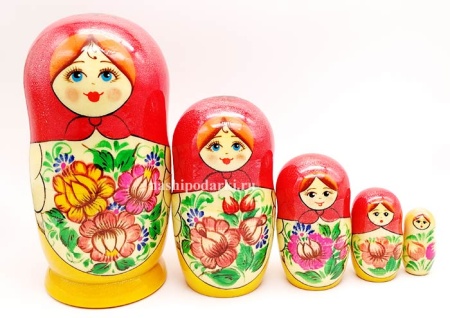 Матрешка цветы 5 мест 17см арт. 98612762