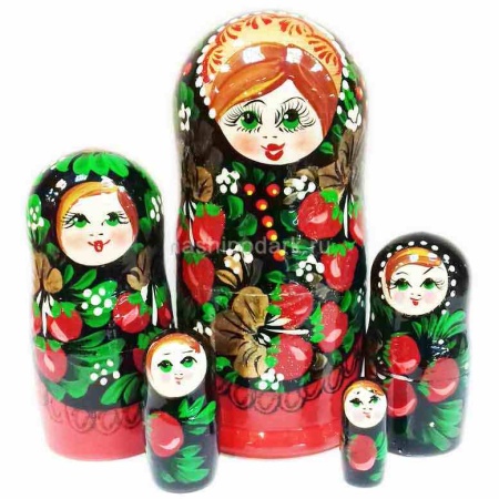 картинка Матрешка Хохлома 5 мест 16см  Арт. 280319688