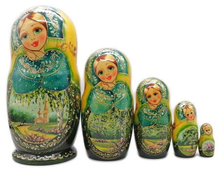 Матрешка Летняя березка 18 см. 5 мест арт. 6775322