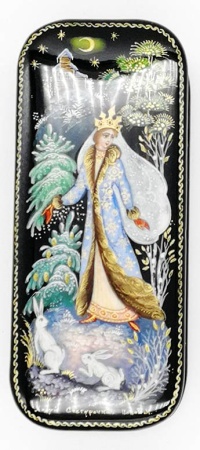Шкатулка "Снегурочка" палех 10х4 см. арт. 4167876 