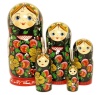 Матрешка сувенирная хохлома 18 см 5 мест арт. 874433