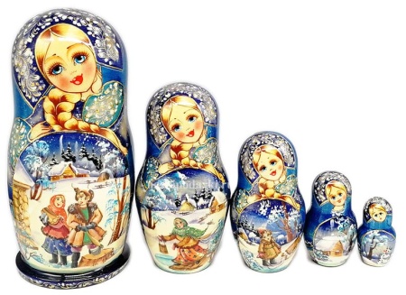 Матрешка зима 18 см. 5 мест арт. 23345