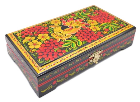 Шкатулка деревянная Хохлома ручная работа 18х10 см. арт. 473322 Шкатулка деревянная Хохлома ручная работа 18х10 см. арт. 473322