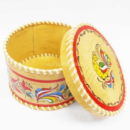 картинка Береста Туес "Птичка" 10х17см арт. 220119125 магазин русских сувениров  Наши подарки