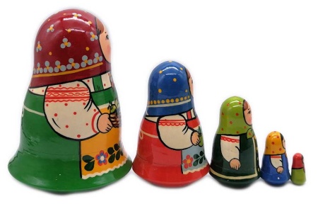 Матрешка Сергиево-посадская 5 мест 12 см. арт. 7231298