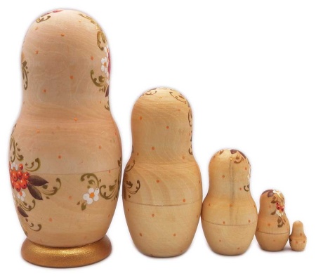 Матрешка матовая "Рябинка" 14 см. 5 мест арт. 573228