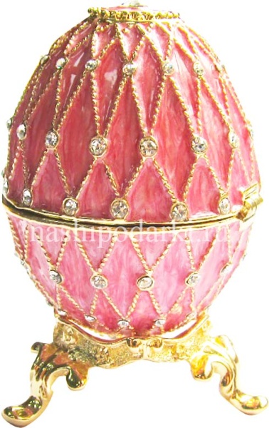 Яйцо пасхальное "Сетка 5 рядов" со стразами, цвет розовый арт. HAD300012 
