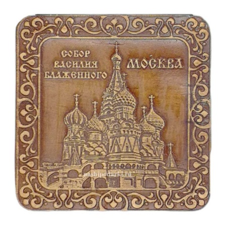 картинка Зеркальце береста 7,5х7,5 см. арт. 575323 магазин русских сувениров  Наши подарки