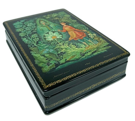 Шкатулка лаковая авторская "Каменный цветок" 13х19 см. арт. 763399