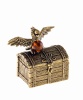 Фигурка из латуни Сундук с попугаем 40х38 мм. арт. 539