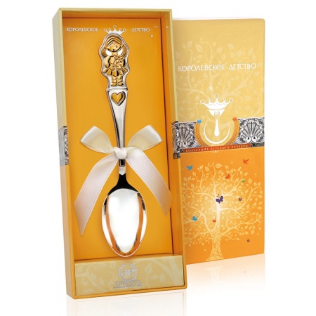 Детская ложка "Девочка" с позолотой Артикул: 011ЛЖ03002, магазин 