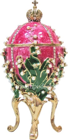 Яйцо пасхальное "Ландыш" 15 см. цвет розовый арт. 8767433 