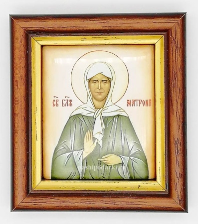 картинка Иконка Ростовская финифть Матрона 8х7 см. арт. 897631 