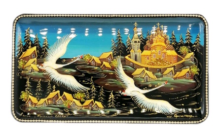 Шкатулка деревянная ручная роспись "Север" 18х10 см. арт. 8564622