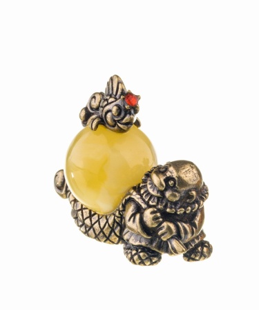 Фигурка из латуни Старик и золотая рыбка 35х30 мм. арт. 231