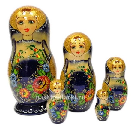 Матрешка "Красавица в цветочках" 18см 5 мест арт. 211734