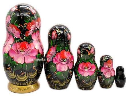 Матрешка под Жостово 5 мест 17 см. арт. 797772