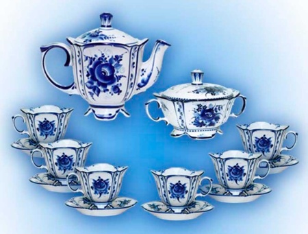 СЕРВИЗ ЧАЙНЫЙ «ИРИНКА» Гжель артикль 645322