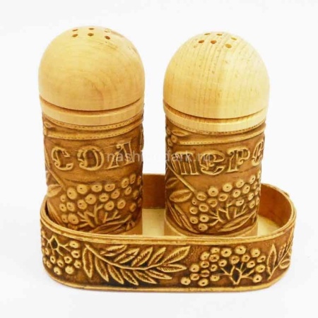 картинка Береста для кухни "Соль Перец" 10х11см арт. 220119124 магазин русских сувениров  Наши подарки