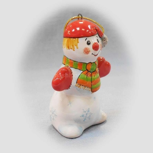Майолика елочная игрушка "Снеговик" 6х4см арт. 1118559 