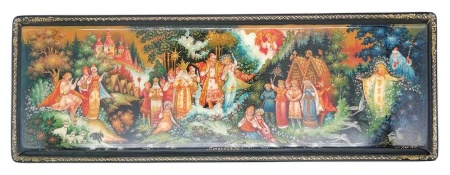 Шкатулка высокохудожественная Палех "Снегурочка" 27х9 см. арт. 573229 