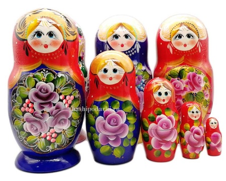 Матрешка цветы 18 см. 5 мест арт. 47894324