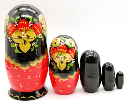 картинка Матрешка под хохлому 5 мест 16 см. арт. 3467432