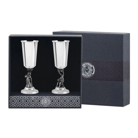 Набор рюмок "Иван-да-Марья" посеребренный полированный с чернением Артикул: КМ2000206  Набор рюмок "Иван-да-Марья" посеребренный полированный с чернением Артикул: КМ2000206
