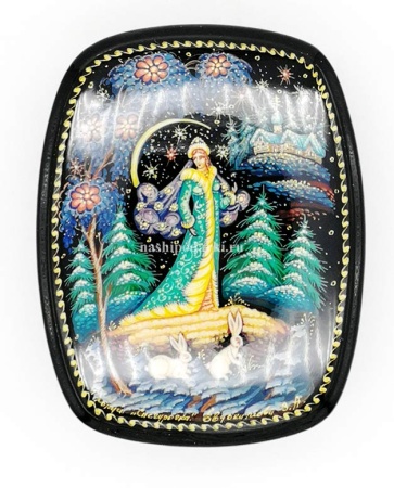 Шкатулка Холуй "Снегурочка"  10х8 см. арт. 83689