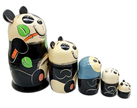 картинка Матрешка панда 5 мест 16 см. арт. 9868958 матрешки