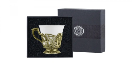 Чашка чайная "Фея" латунная с чернением Артикул: КМ434ЧШ03/8 
