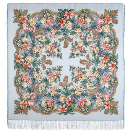 Павлопосадский платок «ПЛЕНИТЕЛЬНЫЙ ИЮЛЬ» 1730-1 
