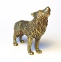 Фигурка из латуни с янтарем Волк большой арт. 1398