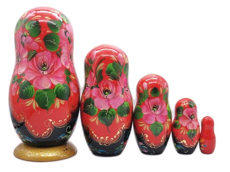 Матрешка Тверская "Цветы" 16 см. 5 мест арт. 757322