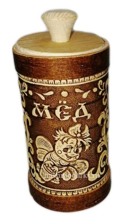 картинка Туес для меда 12х7см арт. 867234 магазин русских сувениров  Наши подарки