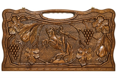 Нарды резные "Всадник" с ручкой, Haleyan Артикул: kh013  Нарды резные "Всадник" с ручкой, Haleyan Артикул: kh013