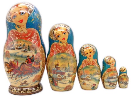 Матрешка Тройка 18 см. 5 мест арт. 8432511