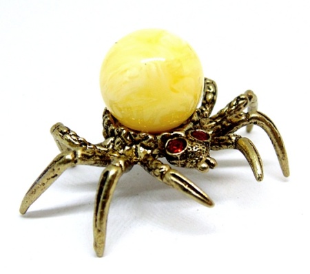 Фигурка из латуни Паучек (белый) арт. 404-1