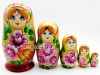 Матрешка золотая цветы 5 мест 15см арт. 865379