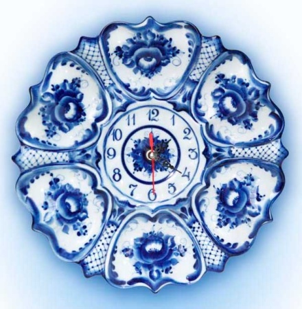 ЧАСЫ «ЦВЕТОК» Гжель 300*205*40 артикль 862323