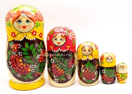 Матрешка цветы 5 мест 17см арт. 986127610