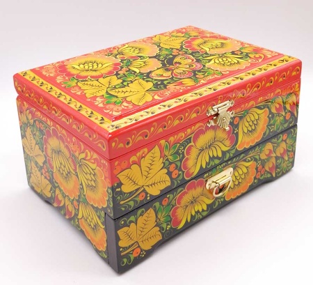 Шкатулка комодик Хохлома 17х13х10 см. арт. 853228