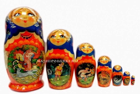 Матрешка Сказка "Серый волк" 7 мест 21см арт 99331